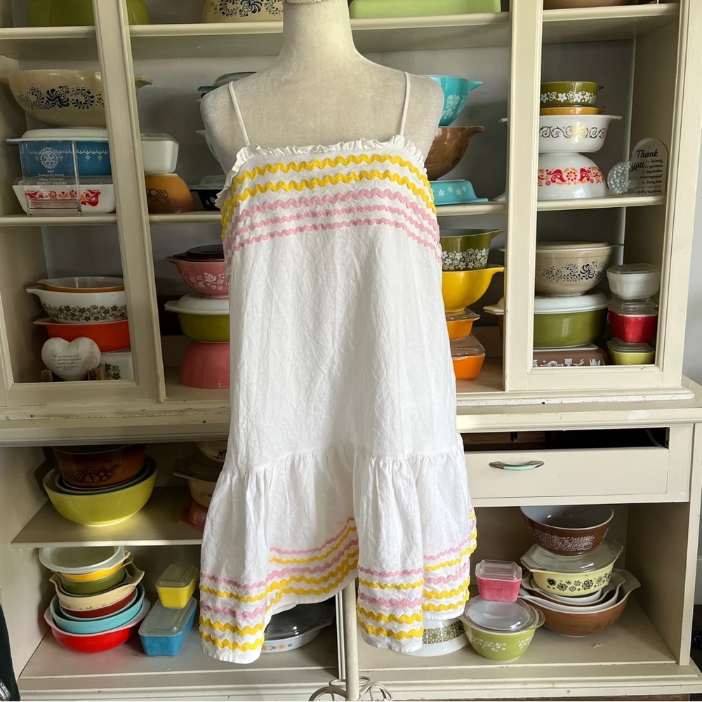 Lisa Marie Fernandez x Target Ruffle-Hem Tiered Ric Rac Dress - Size Medium - Picture 3 of 16